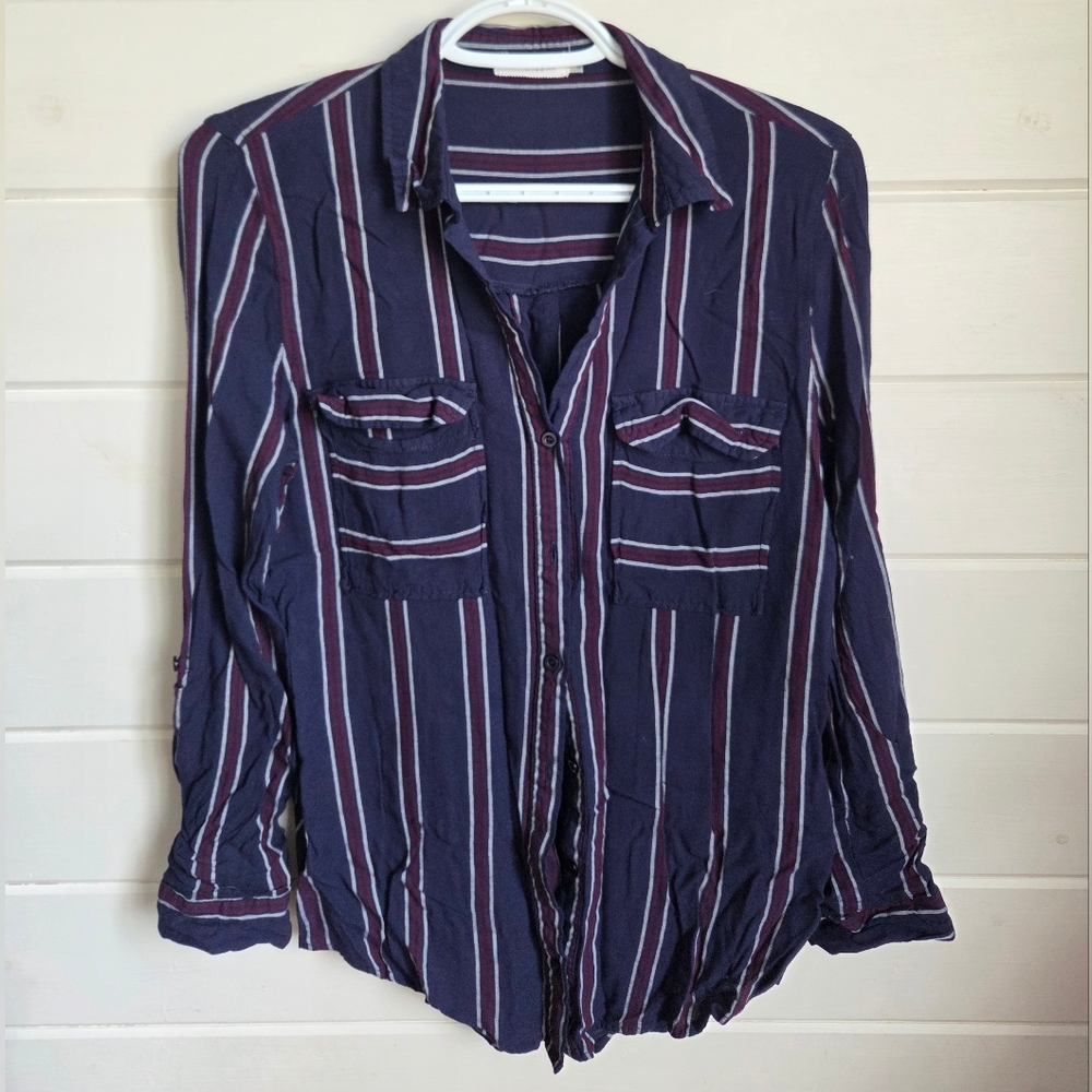 Striped Button-Up Shirt